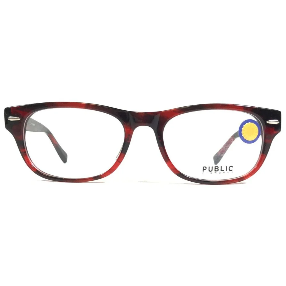 Public Eyeworks Eyeglasses Frames VENTURA-C03 Red Tortoise Rectangular 54-19-145